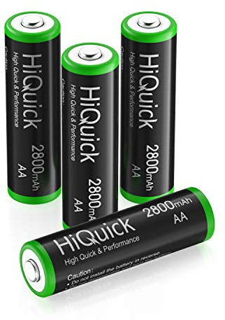 HiQuick AA Rechargeable batteries 2800mAh - High Capacity Performance 4 Counts Rechargeable AA Battery