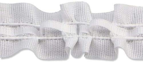 Interdeco Gardinenband/Kräuselband Universal Weiß, 22 mm für Gardinen, 5 Meter