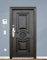 Porta Blindata Marrone Scuro Per esterno Ed interno Apertura Sia A Destra Che A Sinistra Portoncino Moderno Completo Maniglia Spioncino E Due Chiavi P10 (Apertura interna destra)