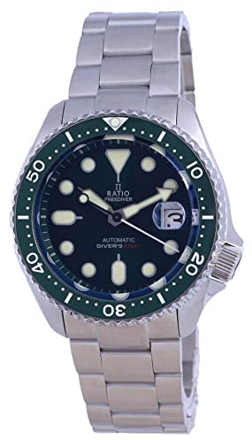 RATIO FreeDiver Green Dial Sapphire Crystal Stainless Steel Automatic RTB205 200M Men's Watch
