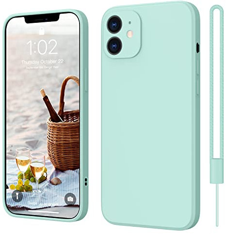 iPhone 12 Hülle Silikon Case, ElestBela Hanyhülle iPhone 12 Ultra Dünn Slim mit Microfiber, Kratzfeste Rundumschutz Case Schutzhülle Hülle für iPhone 12 6.1'' Mint Grün