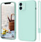 ElestBela iPhone 12 Case Silicone Case, iPhone 12 Ultra Thin Slim with Microfibre, Scratch-Resistant All-Round Protective Case for iPhone 12 6.1 Inch Mint Green