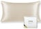 Texbee Seidenkissenbezug 40x80cm für Haar und Haut 1PC Beide Seiten Natürliche Kissenbezug Seide mit verstecktem Reißverschluss Weiche Atmungsaktive Glatte Standardgröße-Beige