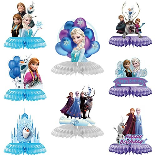Frozen Honeycomb Ball Dekorationen, 8 Stück Frozen Waben Tischdeko, Wabenball Mädchen Geburtstagsfeiern Dekoration, Kindergeburtstag Party Zubehör, für Frozen Geburtstag Bienenwaben Deko BabyParty