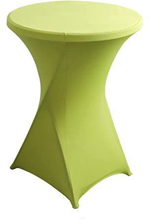 iEventStar Stretch Stehtisch Hussen Spandex Stehtischhussen Bartische Hochzeit Erstärkung im Fußbereich Rund Tischdecke für Bistrotisch Cocktail-Party (Gras-Grün, 1er Set - Ø 60-65 cm)