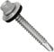 4.8 mm x 70 mm Tornillos para techos autoperforantes de cabeza hexagonal con arandela de sellado, resistente a la intemperie, chapado en zinc, rosca gruesa, tornillo de acero de revestimiento (50 pcs)