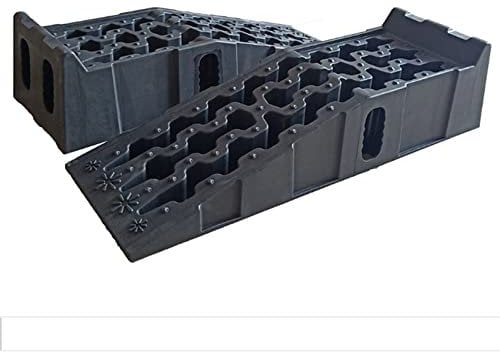 Fetcoi Rampa de coche 1 par de rampas de plástico de 7 toneladas de carga pesada para caravanas, elevadores de hasta 170 mm (S-6589)