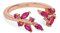 SINGULARU - Bague Buganvilla Raspberry. Ajustable. Argent Sterling 925 avec Finition Plaqué Or Rose 18Kt et Zirconium. Taille Unique. Bijoux pour Femme