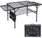 JOUYEK Klappbarer Grilltisch, 90 x 60 cm, tragbarer Campingtisch mit 2 Flügelplatten, höhenverstellbarer Metalltisch mit Netz-Desktop und Netztasche, Outdoor-Tisch für Camping, Picknick, Strand und
