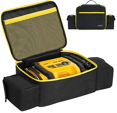 ZIOZERTT Air Compressor Bag Compatible with DEWALT 20V Max Tire Inflator (DCC020IB), Portable Inflator Case Compatible with DEWALT Cordless Tools and Battery Pack,Black (Bag Only)