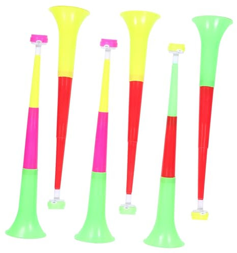 STOBOK 6Pcs Ball game cheering props football horn toy soccer fans trumpet air horn can Football game noise makers loud stadium horn fog horn telescopic blow the trumpet plastic toddler