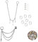 XHBTS 53 Set Miyamura Izumi Ohrring, Anime Horimiya Cosplay Kostüm Zubehör Feder Blatt Mehrschichtige Kette Tropfen Ohrring und Aufkleber