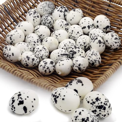 Tuxiaobu Künstliche Gemüse Früchte Mini Wachteleier Aesthetic Deko Obst, Faux Wachtelei Gemüse Kunst Früchte Zuhause Küche Dekor Tischdekoration Obst Party Dekorationen, 30 weiß Wachteleier