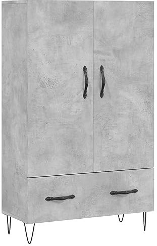 vidaXL Vitrine en bois composite Gris béton 69,5 x 31 x 115 cm