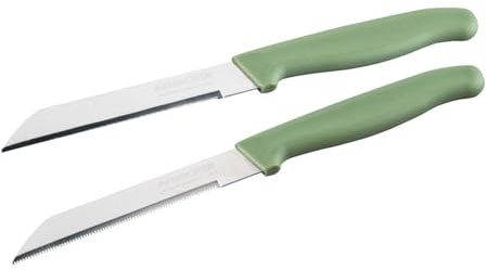 Nirosta Elemental Gemüsemesser 2er Set – Made in Germany – Extra Feiner Sägeschliff – Nachhaltiger, Rutschfester Griff