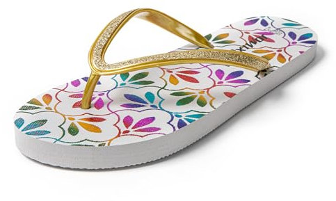 JOMIX Tongs Femme nu-pieds Légères Tongues Femme Sandales Femme en Caoutchouc EVA pour Mer Piscine Maison (Blanc 02, 38)