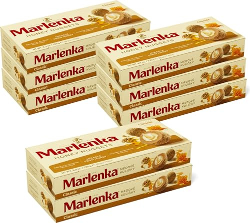 MARLENKA® Honigkugeln 6 + 2 Pack | Honey Nuggets | Gebäckkugeln mit Honig | 8 x 10 Bälle | 8 x 235g | Süßigkeiten Großpackungen | Lange Haltbarkeit - Ablaufdatum von mindestens 6 Wochen