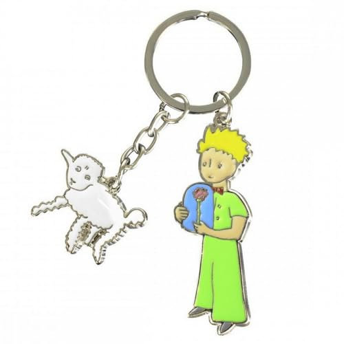 Enesco France Schlüsselanhänger aus Metall zum Sammeln (Der kleine Prinz mit Rose und Schaf), mehrfarbig, Medium