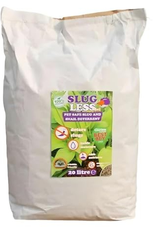 Slugless 4 in 1 x 20L - Natural Slug & Snail Barrier, Weed Control, Moisture Retention & Soil Enrichment - Organic British Straw Pellets for Garden Health & Eco-Friendly Pest Deterrence