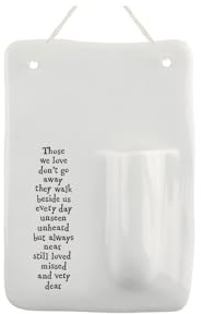 East of India Small Indoor Porcelain Hanging Wall Flower Vase Little Modern Home Ornament Those we love don't go away