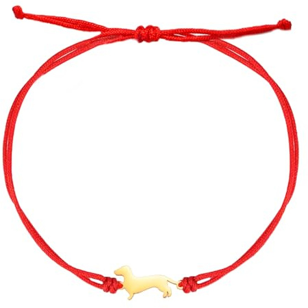 TEAMER Niedliches Dackel-Armband Anpassbares Dackel-Box-Kettenarmband Edelstahl Dackelliebhaber Tierschmuck Für Frauen Männer