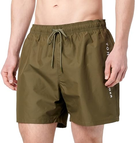 Tommy Hilfiger Herren Badeshorts Medium Drawstring Mittelland, Grün (Army Green), XXL