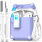R-fun per AirPods 2a generazione 2019 Custodia, 1a gen 2016, protezione completa contro le cadute, coperchio a scomparsa automatico per custodia Apple Airpods con kit di puliz,Bianco/Lavanda