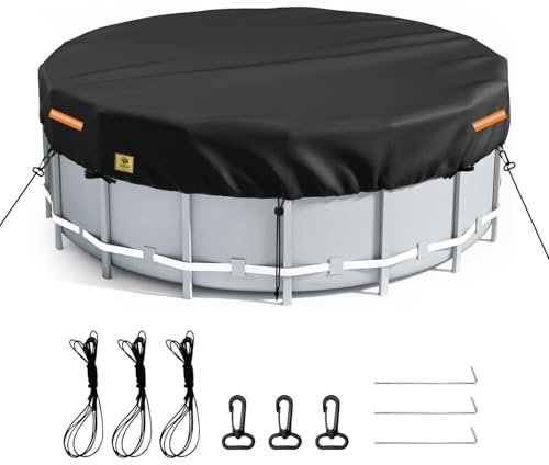 Solar-Poolabdeckungen, 3 m, rund, Poolabdeckungen für oberirdische Pools, strapazierfähiges, reißfestes, wasserdichtes Polyestertuch, aufblasbare Schwimmbadabdeckung, kälte- und UV-beständig, mit