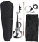 Kit Violino Elettrico 4/4 Strumenti a Corda Elettrici Silenziosi a Grandezza Naturale in Fibra di Carbonio per Principianti Adulti Adolescenti con Pickup