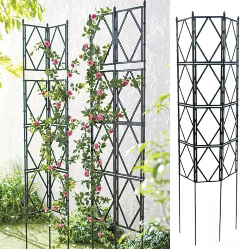 GXQFF Rankgitter 3er Set, Rankzaun Metall, Garten Spalier Zum Stecken, Gartendeko Rosengitter Gartenzaun, Rankhilfe Für Blumen, Obst, Gemüse, Topfpflanzen Usw-Weiß||120 * 60cm(47 * 24in)