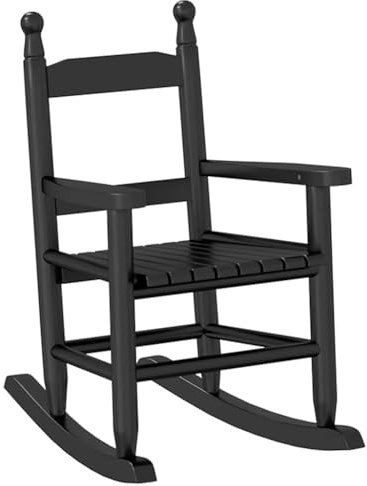 vidaXL Rocking Chair for Children Black Solid Wood Poplar