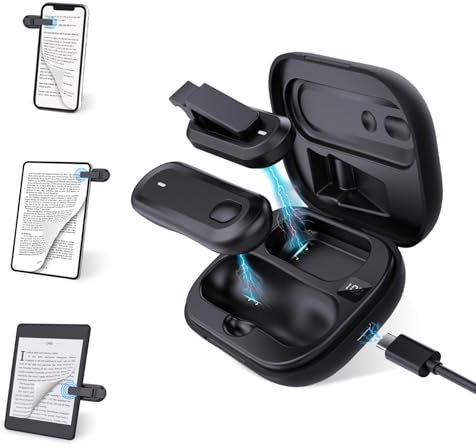 Page Turner for Kindle Paperwhite,Camera Video Recording Remote Triggers with Charging Case, Remote Control Page Turner for Phones & iPad Ebook Reading,Wireless Clicker for Kindle Accessorie(Black)