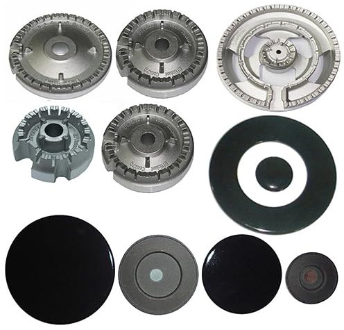 KIT PIATTELLI E BRUCIATORI TRIPLA CORONA PIANO COTTURA CUCINA 5 FUOCHI FRANKE