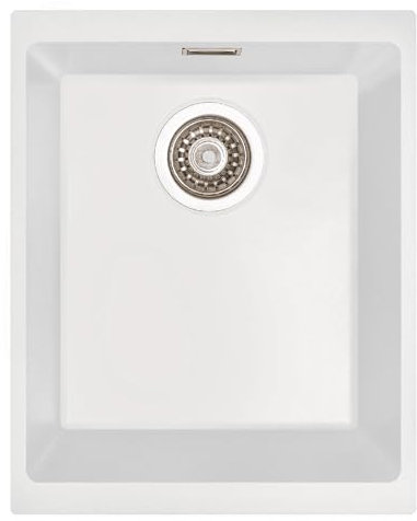 Astini Dante 340 1.0 Bowl Granite White Undermount Kitchen Sink & Waste