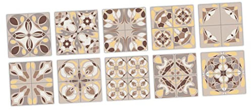 GARVALON 10stücke Selbstklebende Fliesenaufkleber Wasserfeste Wanddekoration Für Küche Badezimmer Und Wohnräume Kreative Fliesenfolie Für Einfache Anwendung Und Stilvolle Gestaltung