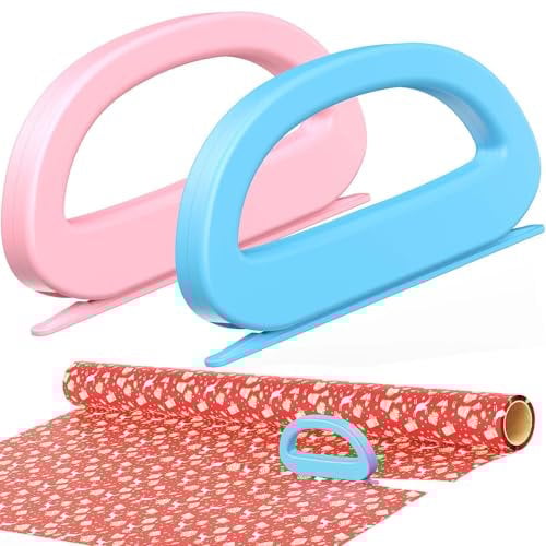 Coupe-papier cadeau, coupe-papier cadeau coulissant, massicot rouleau de papier cadeau de Noël, pour Halloween,vacances et anniversaires, lot de 2 (4 lames).