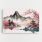 ARTHUB® Leinwandbild 70x100 cm, Pink Asian View | Wohnzimmerdekoration, Hängende Bilder, Wanddekoration, Heimdekoration, Moderne, Asiatisch