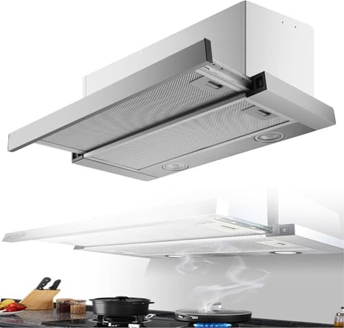 KCHBSE 230 W Dunstabzugshaube mit seitlicher Absaugung, kleine Dunstabzugshaube, mit LED-Küchendunstabzugshauben, 400 mm Wandabluftventilator für 17 m³/min,600mm