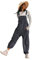 YESNO Women's Casual Corduroy Overalls Adjustable Straps Loose Sleeveless Harem Bib Jumpsuits for Women with Pockets M PCLUK Gray