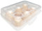 Eierbox für 6 Eier, eierbehälter, eier aufbewahrung kühlschrank, eierhalter kühlschrank, Outdoor-Camping-Eierregal, Transparent Weiß