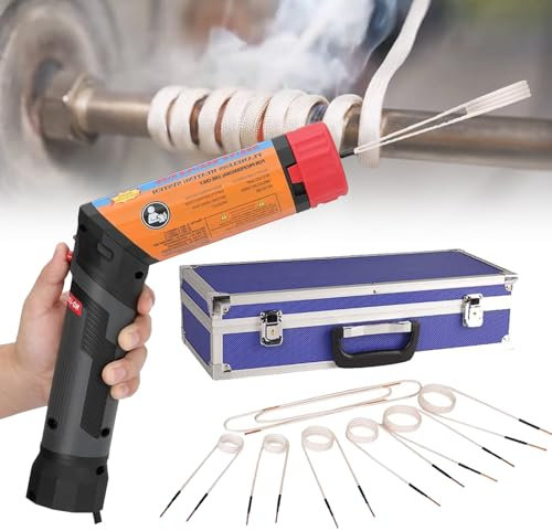 VNATWGOO Kit Riscaldatore per Bulloni A Induzione Magnetica da 1100 W, con 8 Bobine E Scatola, Macchina per Riscaldamento A Induzione Magnetica con Impugnatura Girevole,110V