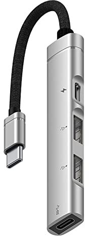Jrifedptry For Android Mobile Phone Computer Tablet Portable PD Charging Hub Type-C USB C Expansion Dock,Silver