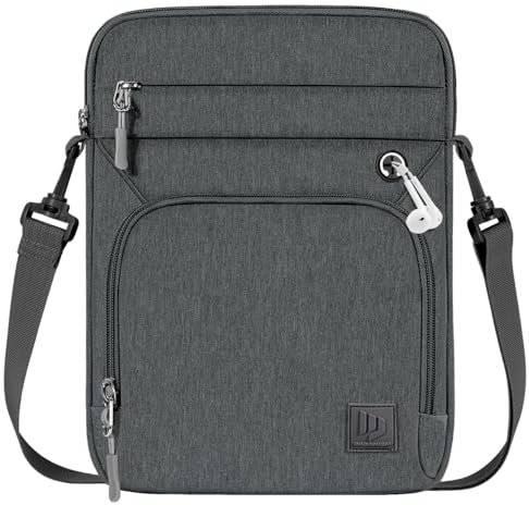 Dadanism 9-11 Bolsa Protectora de Tableta con Correa Hombro para iPad 10.ª Gen 10,9, iPad Air 11, iPad Pro 11 M4, iPad 9/8/7.ª Gen 10,2, iPad Air 5/4 10,9, Galaxy Tab A9+ 11, Gris Espacial