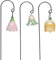 itsisa Blumenstecker Blütenglocke (3er Set) H:30 cm aus Dolomit - Stecker mit Glocken in Blütenform, Gartenstecker Blume, Gartendeko, Deko Garten