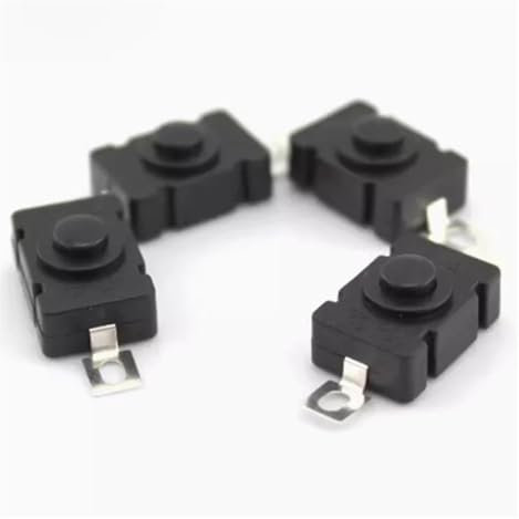 ITCLEYMDZV 10pcs KAN-28 Flashlight Switch Self Locking Push Button Switch 18x12mm