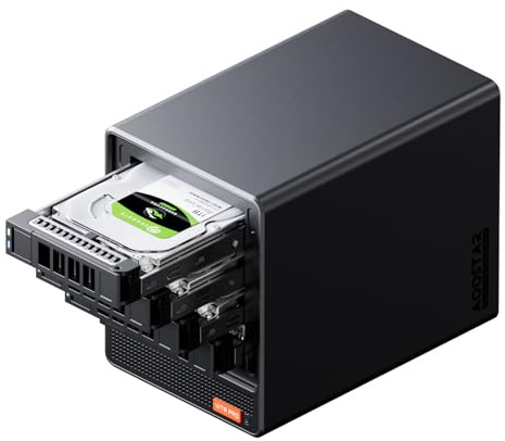 AOOSTAR NAS 4Bay HDD NASync, Ryzen 7 5825U Mini pc, 32GB DDR4 RAM 1TB SSD, 2 x M.2 NVMe slots, 2.5/3.5 SATA x 4 storage (up to 4 x 22TB), desktop nas-pc (WTR PRO 32G+1T)