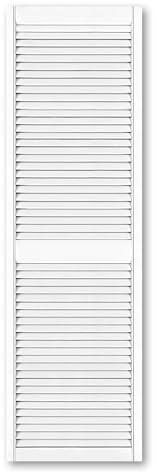 Wooden Louvered Door - Front Cabinet Door - Natural Clear or White - Pine Wood - Cupboard Wardrobe Slatted Doors -D.I.Y (White, 2013x294mm)