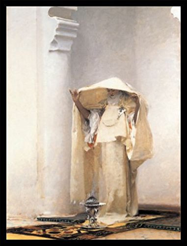 1art1 John Singer Sargent Poster Kunstdruck Bild und MDF-Rahmen Schwarz - Der Rauch Von Ambra, 1880 (80 x 60cm)