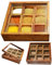 affaires Stylla London® Masala Dabba indische Gewürzbox aus Holz mit Glasdeckel und Löffel, Sheesham Palisander