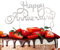 Tortenaufsatz Happy Anniversary Hochzeit Jahrestag Kristall Strass Party Dekoration Silber